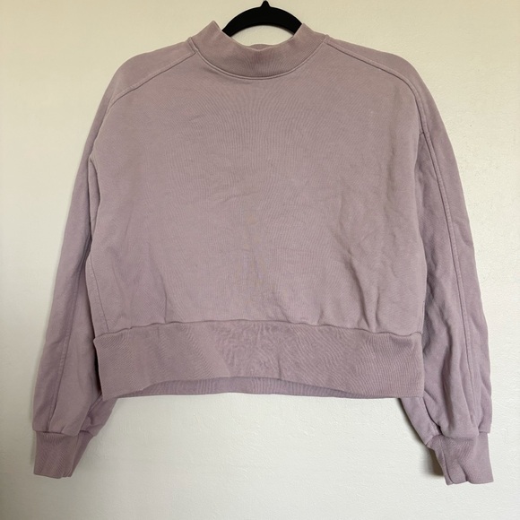 Everlane Sweaters - Everlane The Track Cropped Sweatshirt Dusty Lavender Size Small Organic Cotton